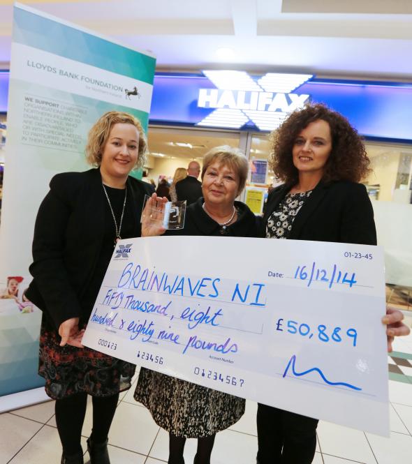 (Pictured in photograph Brenda Kennedy – Lloyds Bank Foundation for Northern Ireland, Kate Ferguson - Brainwaves, Lorraine Burns - Halifax)