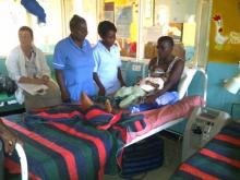 A baby benefits from oxygen